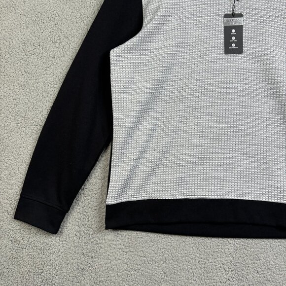 Alfani Sweater Mens XL Black Waffle Knit Mock Neck 1/4 Zip Alfatech Performance - Picture 5 of 16